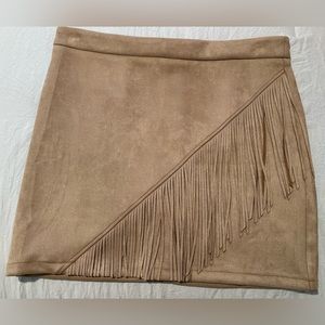 NWOT Crazy Train mini skirt with fringe.